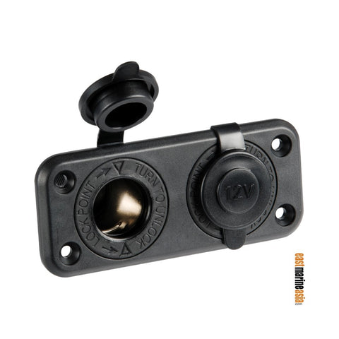 Cigarette Lighter Power Socket - Double (Panel Mounting)