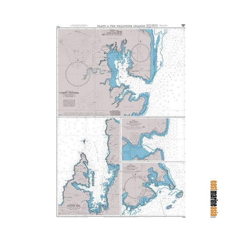 British Admiralty Nautical Chart #2914 Plans in The Philippine Islands