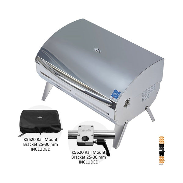 Eno Cook'N Boat Charcoal Grill BBQ (c/w Rail Mount & Cover)