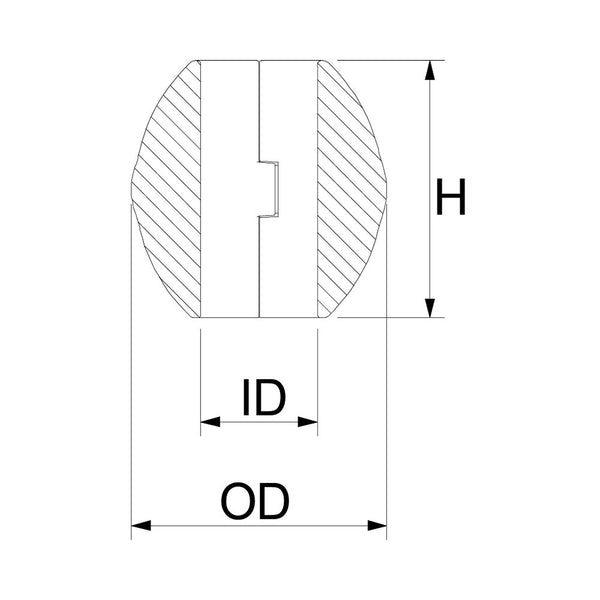 Martyr Streamlined Shaft Anode - Zinc, Metric