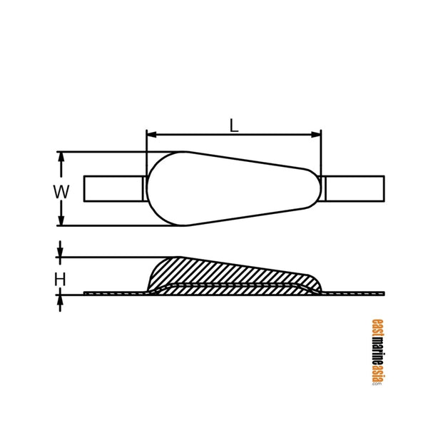 Martyr CM37GZ Weld-on Hull Anode - Zinc