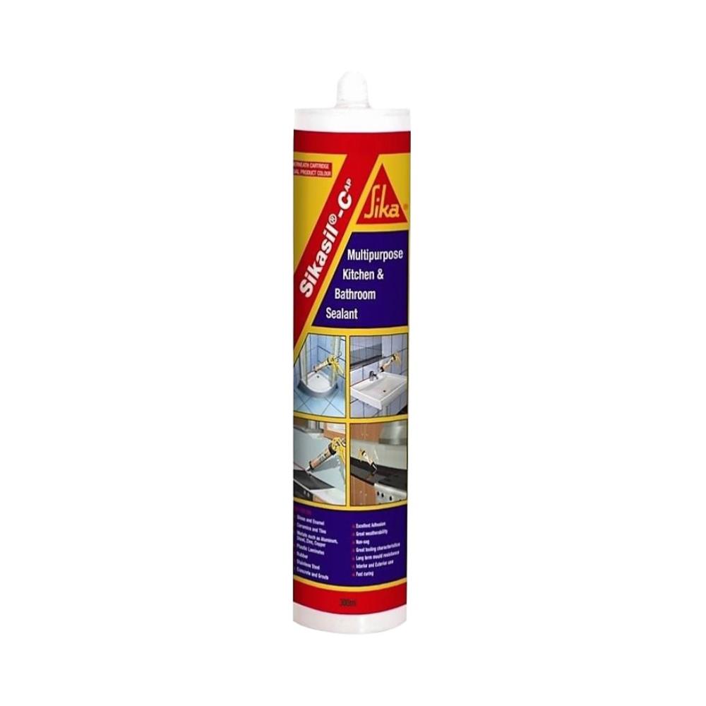 Mastic Silicone Sikasil C – 300 Ml, élastique Et Flexible, Pour Construction