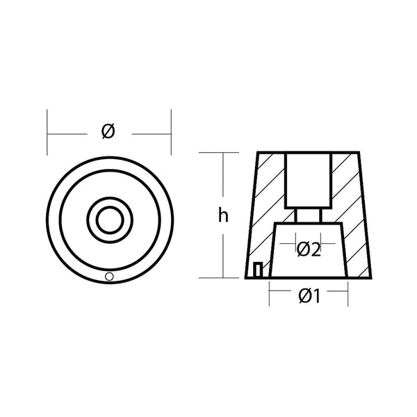 Tecnoseal Reggiani 25 mm Propeller Shaft Anode - Zinc