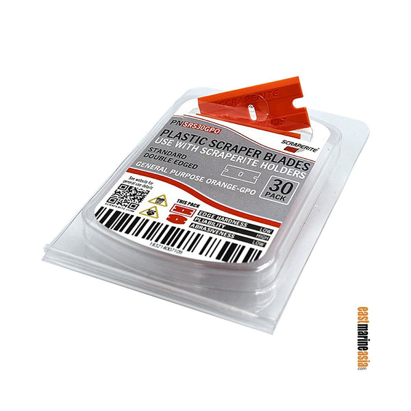 ScrapeRite Plastic Scraper Blades SRS30GPO - Standard General Purpose Orange