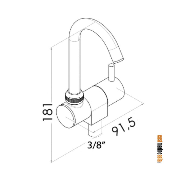Osculati Slim Series Chromed Brass Cold Water Faucet
