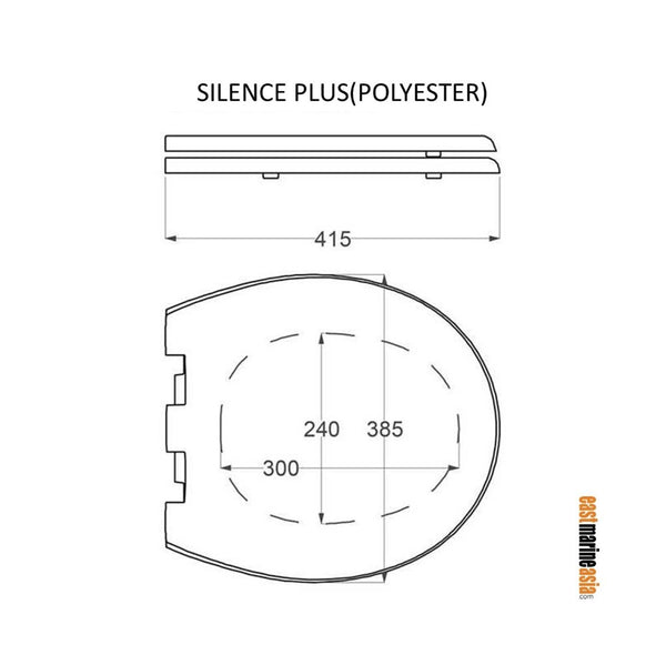 Tecma T-278 Polyester Toilet Seat and Cover for Silence Plus Series (G1 & G2)