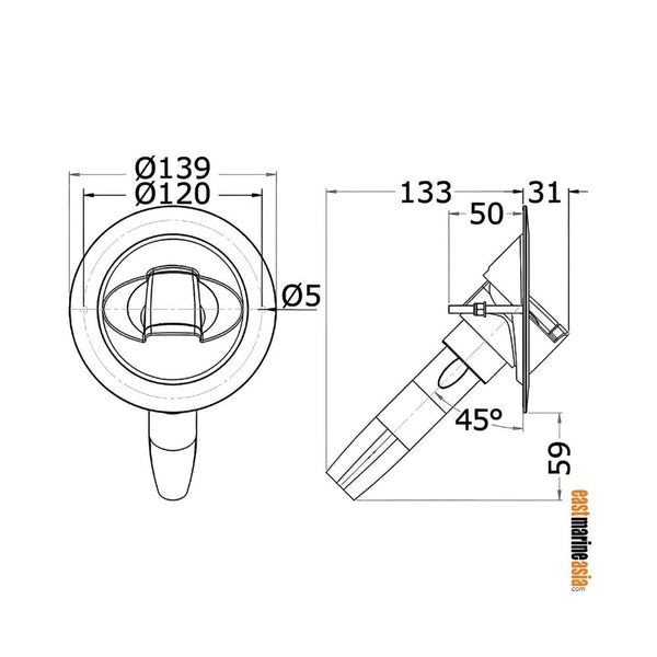 Osculati Saturn Shower with Stainless Steel Mixer - Vertical