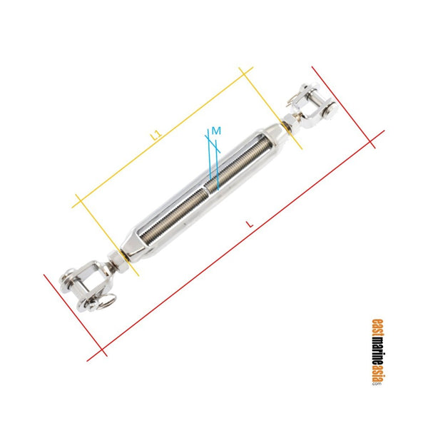 Hamma Industrial S311J Jaw-Jaw Turnbuckle (with Nut)