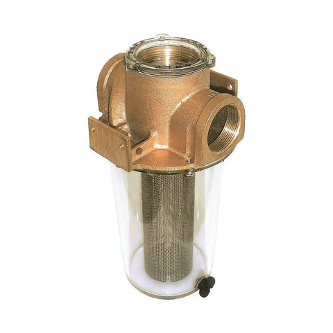 Groco ARG Series Bronze Raw Water Strainer with Clear Sight Glass - BSPP